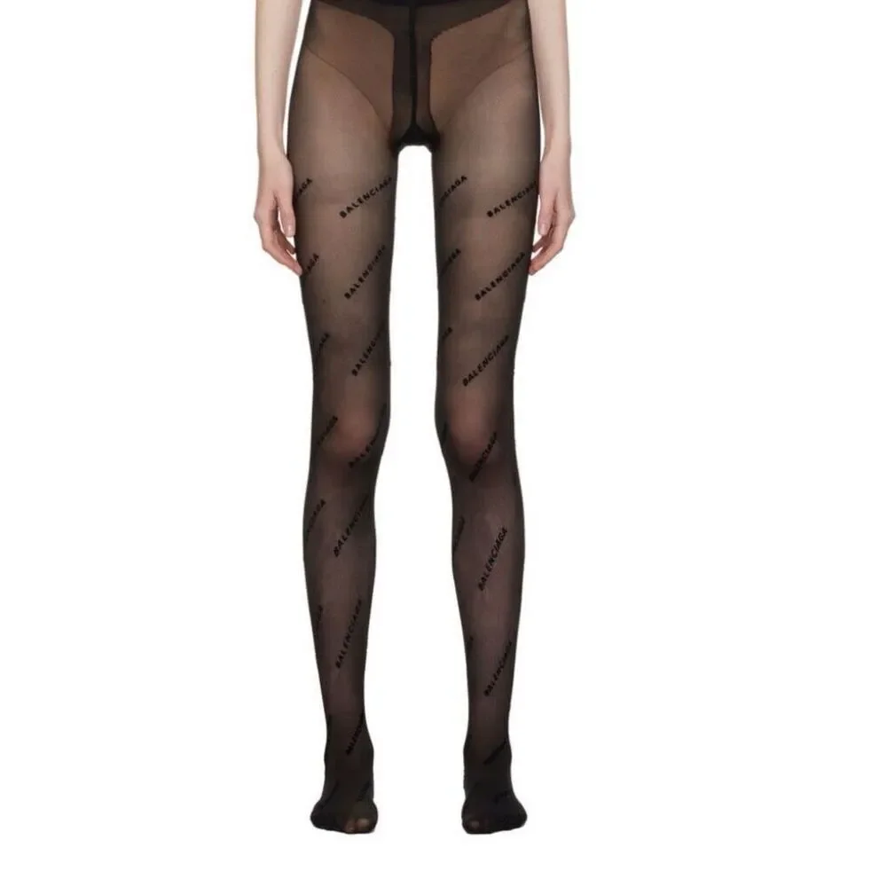 Balenciega Logo Tights | One Size in Black